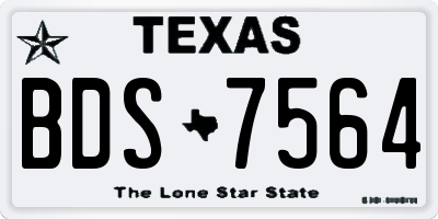 TX license plate BDS7564