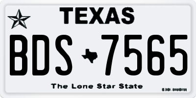 TX license plate BDS7565