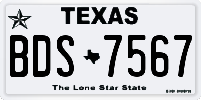 TX license plate BDS7567