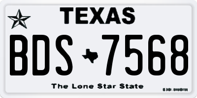 TX license plate BDS7568