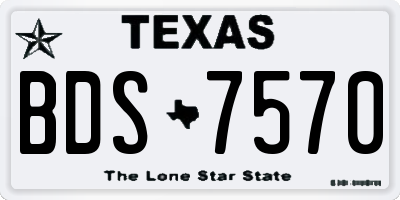 TX license plate BDS7570