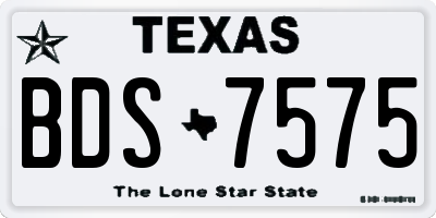 TX license plate BDS7575