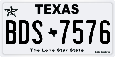 TX license plate BDS7576