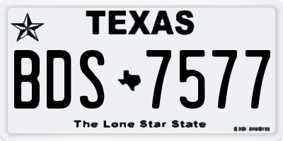 TX license plate BDS7577