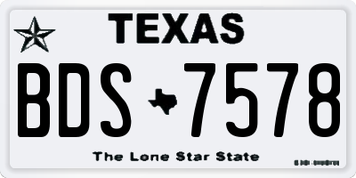 TX license plate BDS7578