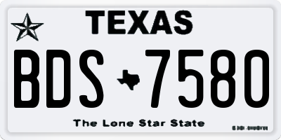 TX license plate BDS7580