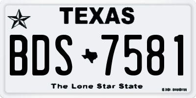 TX license plate BDS7581