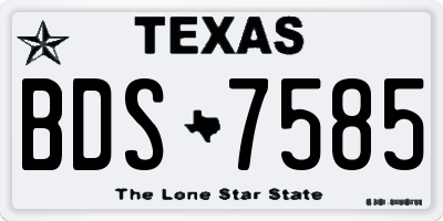 TX license plate BDS7585