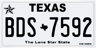 TX license plate BDS7592