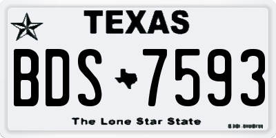 TX license plate BDS7593