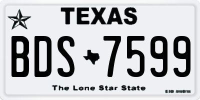 TX license plate BDS7599