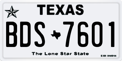 TX license plate BDS7601