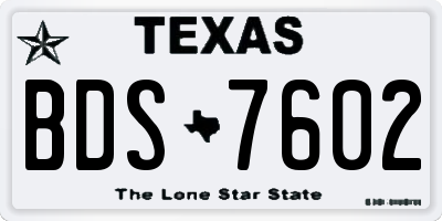 TX license plate BDS7602