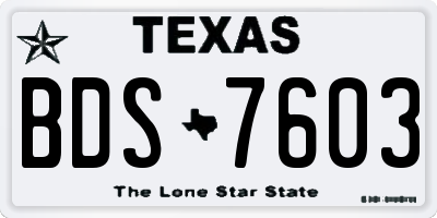 TX license plate BDS7603