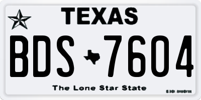 TX license plate BDS7604