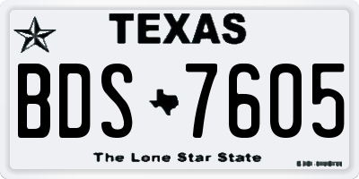TX license plate BDS7605