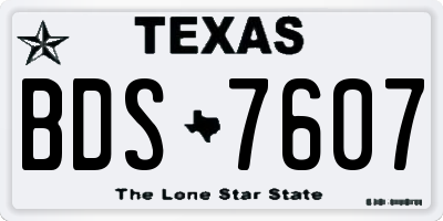 TX license plate BDS7607