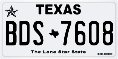 TX license plate BDS7608