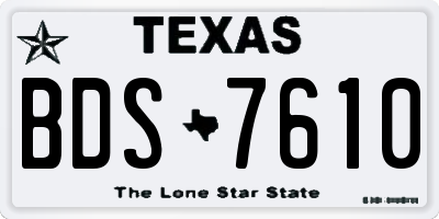 TX license plate BDS7610