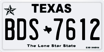 TX license plate BDS7612