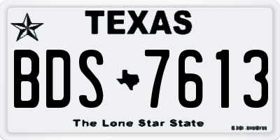 TX license plate BDS7613