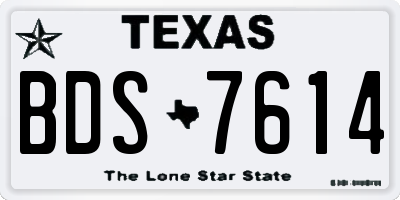 TX license plate BDS7614