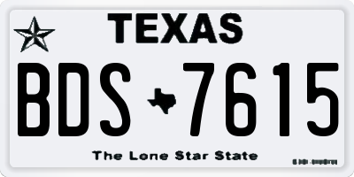 TX license plate BDS7615
