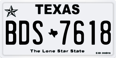 TX license plate BDS7618