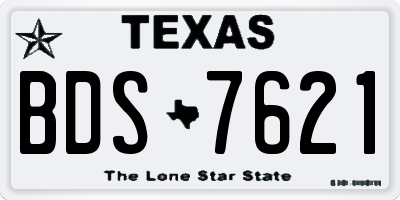 TX license plate BDS7621