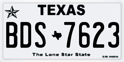 TX license plate BDS7623