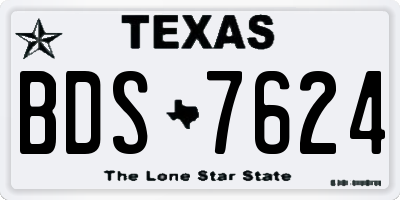 TX license plate BDS7624