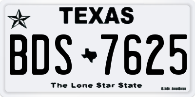 TX license plate BDS7625