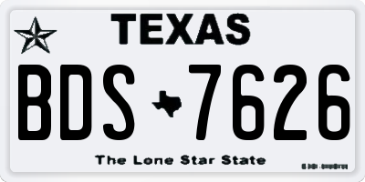 TX license plate BDS7626