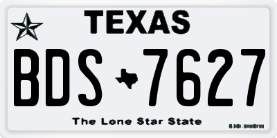 TX license plate BDS7627
