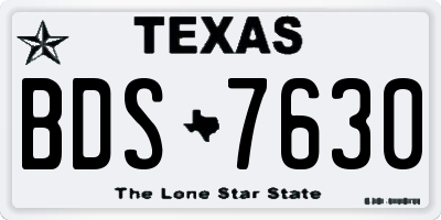 TX license plate BDS7630