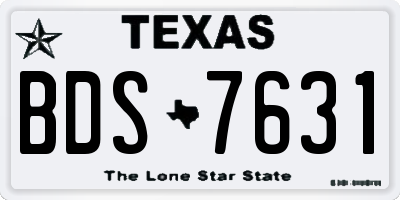 TX license plate BDS7631