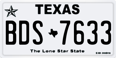 TX license plate BDS7633
