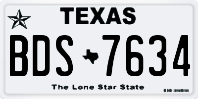 TX license plate BDS7634