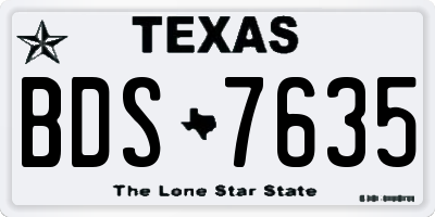 TX license plate BDS7635
