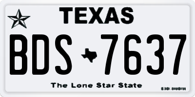 TX license plate BDS7637