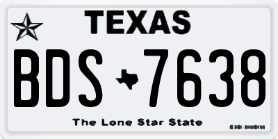 TX license plate BDS7638