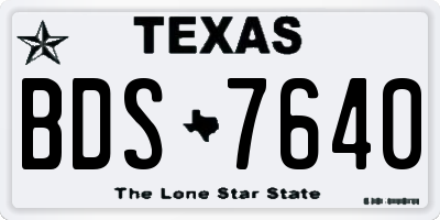 TX license plate BDS7640