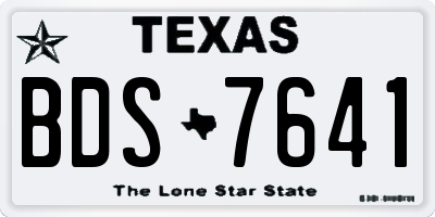 TX license plate BDS7641