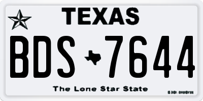 TX license plate BDS7644
