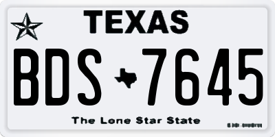 TX license plate BDS7645