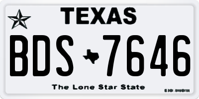 TX license plate BDS7646