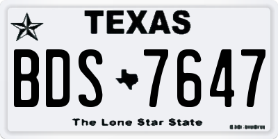 TX license plate BDS7647