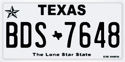 TX license plate BDS7648