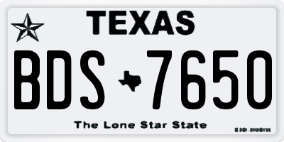 TX license plate BDS7650