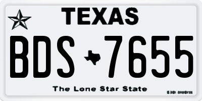 TX license plate BDS7655